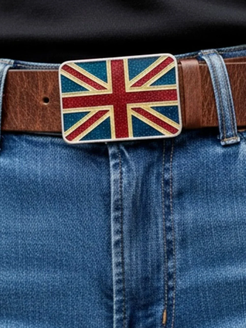 Union Jack Vintage Belt Buckle, Metal, Unisex, Excellent Condition, Made in USA